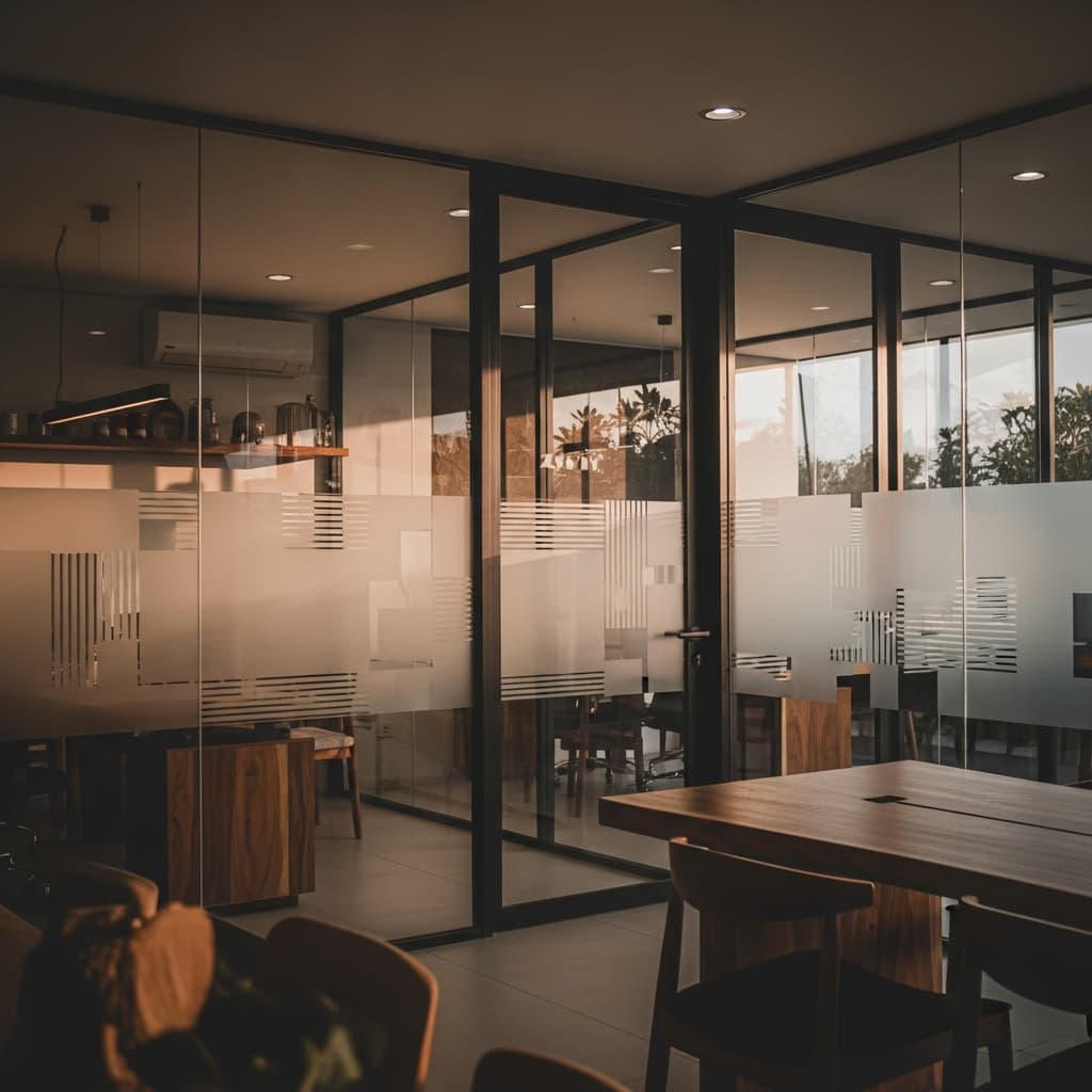 privasi kaca kantor di Bali