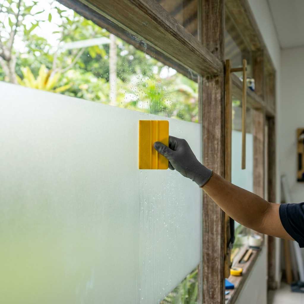 Trick Pasang Sticker Sandblast di Bali Agar Bebas Bubble & Terlihat Premium 2026